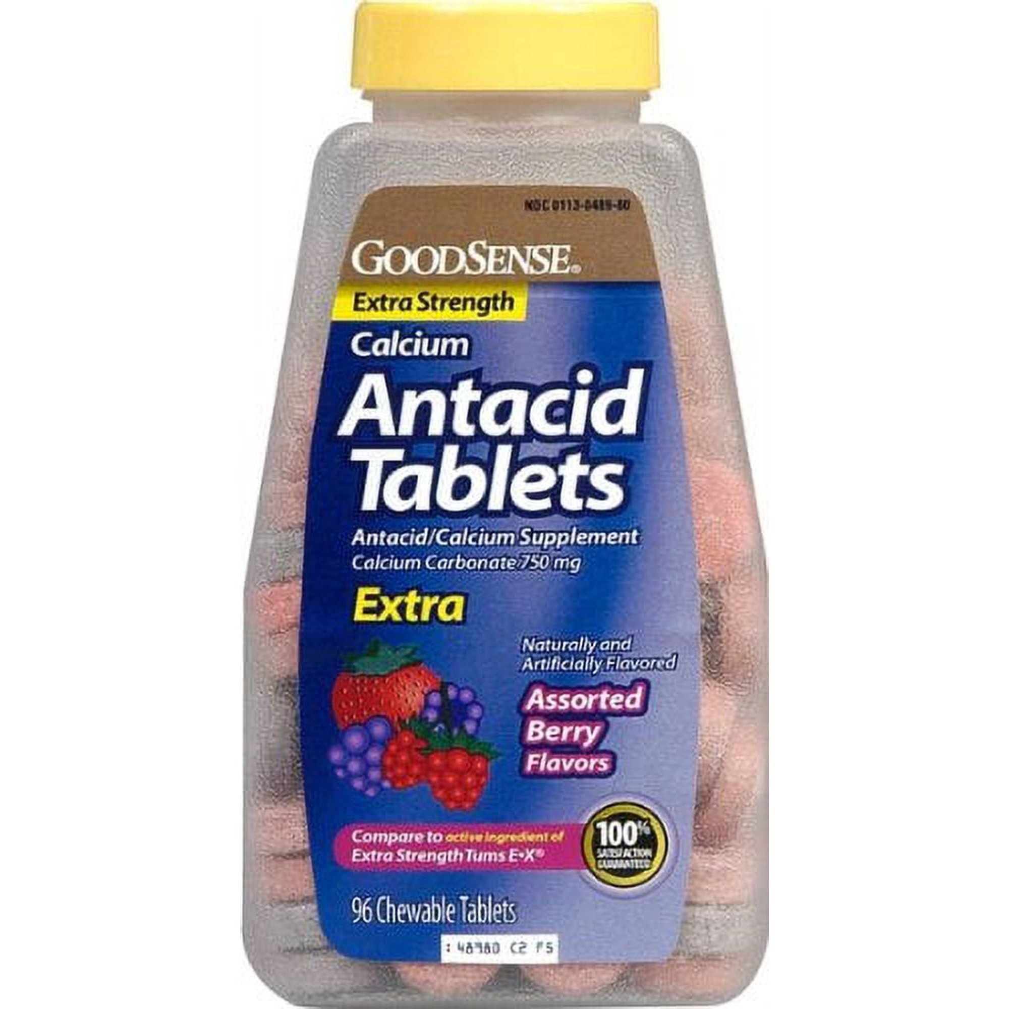 GoodSense Extra Strength Calcium Antacid Tablets Berry 96 CT Case Pack 24