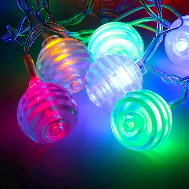 Summer Savings SEMPAI Christmas Balls LED Decorative Lights Transparent Layered Multi-Stack Ball Lights String Battery Garden Decoration Balls, Colorful Models Up to 45% off Thanksgiving Day