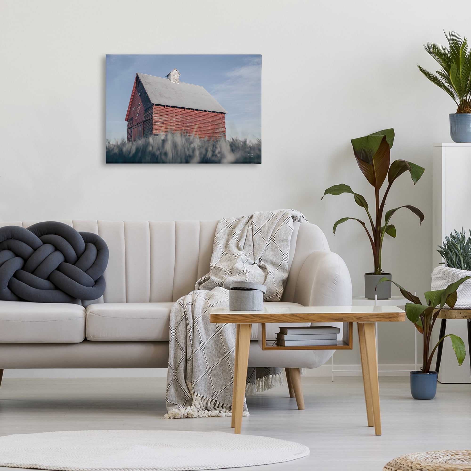 Stupell Industries End Of The Field Cottage Canvas Wall Art, design by Nathan Larson