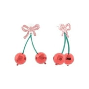 Betsey Johnson Disco Cherries Cherry Bow Bows Earrings