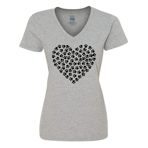 Inktastic Dog Paws, Puppy Paws, Animal Paws, Heart, Pet Women's V-Neck T-Shirt