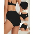 thumbnail image 5 of Women's High-Waisted Cotton Briefs - Soft Stretch Full Coverage Underwear 4-Pack, 5 of 5