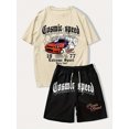 thumbnail image 3 of Conjunto de pantalones cortos de manga corta con estampado de oso pardo de dibujos animados para hombre, camiseta informal de verano para uso diario, pantalones cortos de playa de moda urbana para hom, 3 of 5