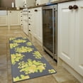 thumbnail image 5 of Ottomanson Lemons Bathroom Runner Rug 20" x 59" - Non Slip Low Pile Carpet, Gray, 5 of 8