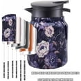 thumbnail image 4 of Termoskanna i rostfritt stål, vintage blommig te-termos med sil Pink-B, 4 of 5