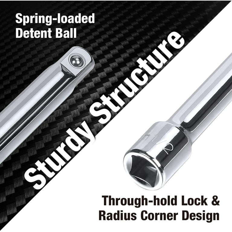 DURATECH 10-Piece Socket Accessory Kit - 3/8" Drive Extensions, Universal Joints & Adapters With EVA Organizer