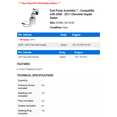 thumbnail image 2 of Fuel Pump Assembly 1 - Compatible with 2008 - 2011 Chevrolet Impala Sedan - Autopart Premium, 2 of 2