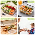 thumbnail image 6 of GARITIN 4 Pack Glass Food Storage Containers with Dividers, 8-Piece Meal Prep Containers with Lids, Leak-Proof Bento Lunch Boxes, Microwave, Oven, Dishwasher & Freezer Safe, Glass Tupperware, 6 of 6