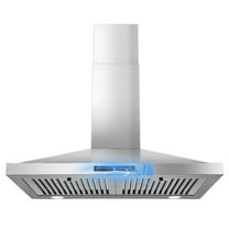 Joeaonz 30-Inch Stainless Steel Wall-Mounted Kitchen Range Hood, 3-Speed Fan, Ducted/Ductless, Gesture Control