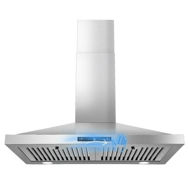 New 30 Inch Stainless Wall-Mounted Kitchen Range Hood 3-Speed Fan Exhaust Vent Gesture/Touch 120V