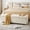 Beige, variant on 60" Storage Bench, End of Bed Storage Benches, Chenille Fabric Upholstered Ottoman Bench with Safety Hinge for Living Room Entryway Bedroom Hallway, Grey