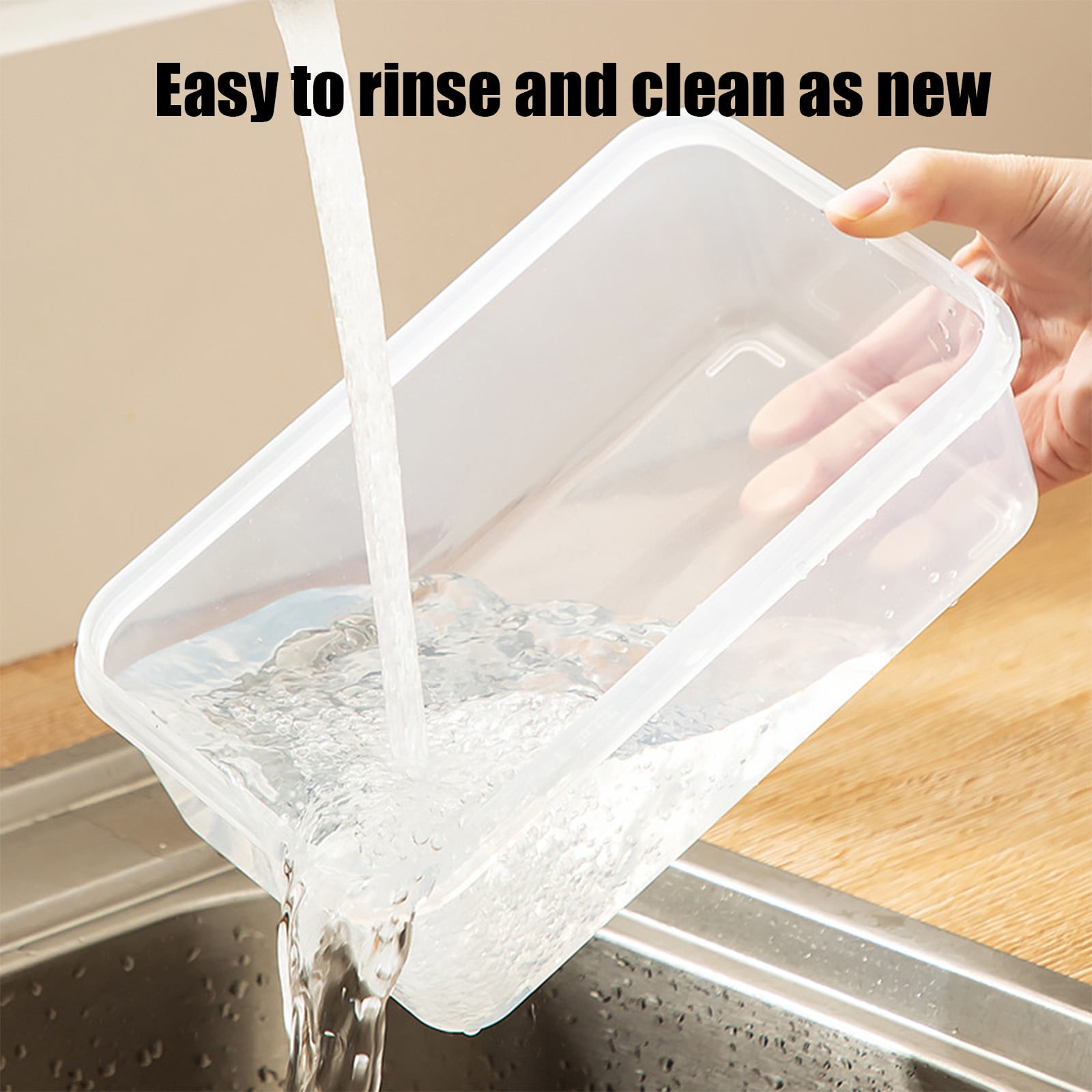 Kitchen Large Capacity Food Storage Box with Lid, Airtight Food Storage Container Plastic Storage Bins Stackable Clear Storage Bins for Home and Office Organization