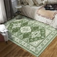 thumbnail image 3 of CAROMIO Washable Area Rugs for Bedroom Non Slip Large Area Rugs for Living Room Oriental Boho Rug Distressed Chenille Carpet Stain Resistant Throw Rugs, 8' x 10' Green, 3 of 7