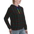 thumbnail image 6 of Picia Buffalo Plaid Dark Green Pattern Casual Women's Hoodie, Hooded Sweatshirt with Kangaroo Pocket, Comfortable Pullover with Eye-catching Drawstrings-Large, 6 of 7