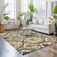 thumbnail image 4 of Colorful Flower 3x5ft Non Slip Area Rug William Morris Abstract Boho Plant Floral Green Herbs Washable&nbsp;Soft Area Rugs for Living Room, Indoor&nbsp;Circle Carpet for Bedroom Dining Room Kitchen, 4 of 9
