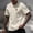 Beige, variant on COSFO Casual T-Shirt for Men Jacquard Short Sleeve Shirt Solid Classic Fit Crew Neck Summer Men Tee Shirts S
