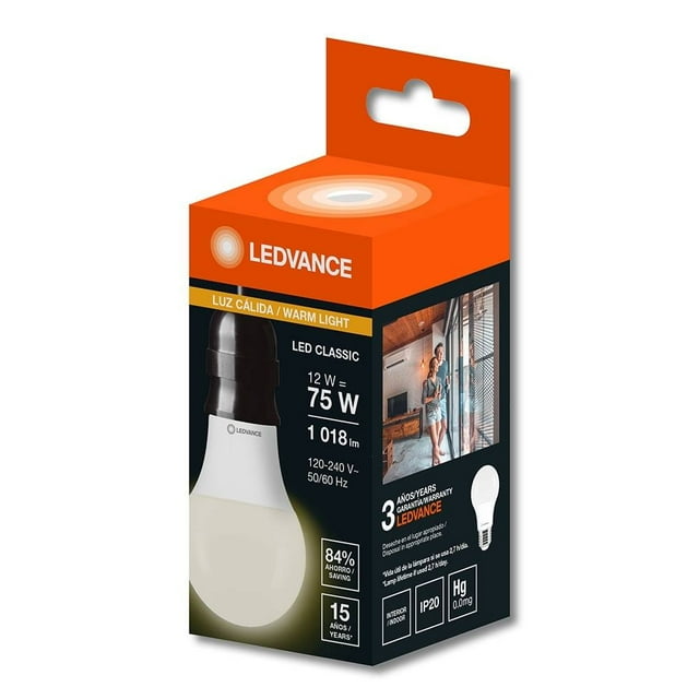 Lámpara Ledvance Led Eco A75 12W/830 G10MK Luz Cálida