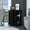 Black, variant on Black Bar Cart with Two Open Railed Shelves / Easy to Access Liquor