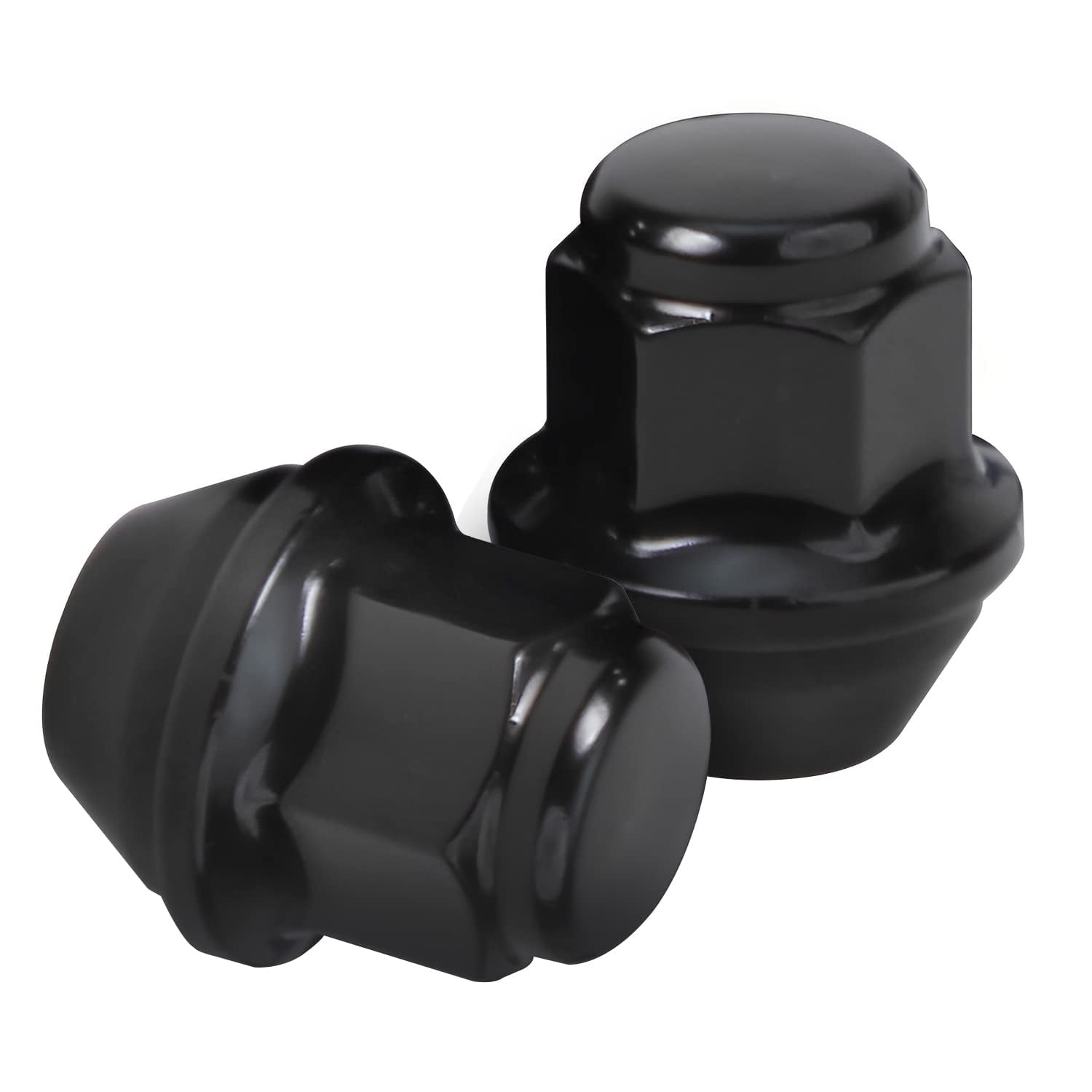 Detroit Axle - 12x1.5 Black Wheel Lug Nuts Replacement for Ford Fusion Lincoln MKZ - 20pc Set