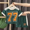 thumbnail image 2 of Ulanda Boys 2 Piece Outfits Short Sleeve Matching Short Sets Summer Athletic Clothes Basketball Jerseys Quick Dry (Green, 7-8 Years), 2 of 5