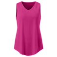 thumbnail image 3 of DuoJiaJ Women's Fashion Casual V Neck Solid Color Sleeveless Vest Top Plus Size Women’s Cotton Tank Tops, 3 of 4