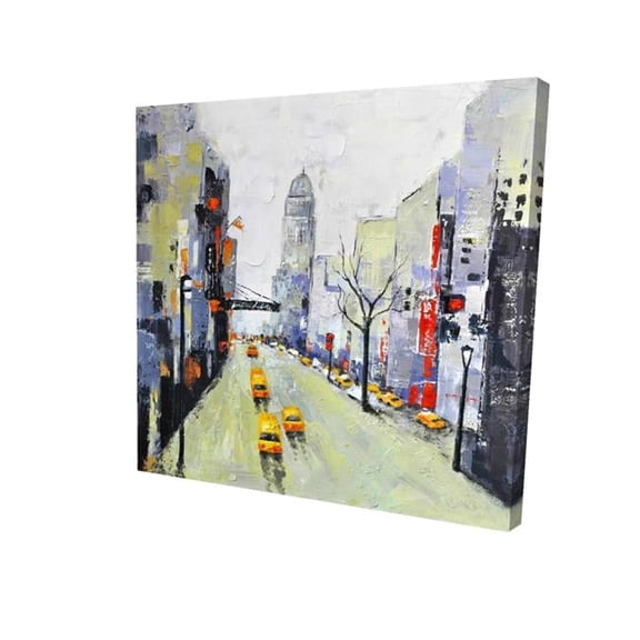 Begin Home Decor 2080-1616-CI33 16 x 16 in. Grey Street with Yellow & Red Accents-Print on Canvas