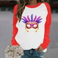 thumbnail image 5 of YueHuiYing Carnival Butterfly Embellished Cartoon Print Women's Long Sleeve Loose Crew Neck Pullover, 5 of 6