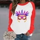 thumbnail image 5 of Xuyuer Mardi Gras Shirts for Women Shirt Funny Mask Graphic Tee Carnival Long Sleeve Shirt V Neck Top, 5 of 6