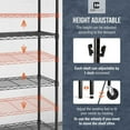 thumbnail image 4 of CAPHAUS NSF Heavy Duty Commercial Adjustable Wire Shelving w/ Wheels & Leveling Feet, Kitchen Storage Metal Shelf, Garage Storage Shelving, Utility Wire Rack Storage Unit, Black 36 x 18 x 76 4-Tier, 4 of 9