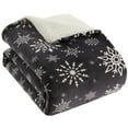 thumbnail image 2 of Nanshing Donner 3 Piece Snowflakes Sherpa Comforter Set, Black/White, Queen, 2 of 4