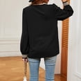 thumbnail image 4 of Antinious Womens Blouses Dressy Casual Solid Long Sleeve V Neck Pullover Going Out Tops,Sweatshirt for Women,Tops for Women Trendy,Black,XL, 4 of 5