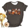 thumbnail image 4 of WREESH Women's Thanksgiving Graphic Pullover Loose Short Sleeve Crew Neck Top Gray, 4 of 4