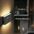 thumbnail image 2 of 1-8pcs Linkage Motion Sensor Night Light Rechargeable Wireless Magnetic LED Induction Wall Lamp, 2 of 6
