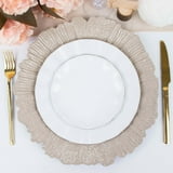 Efavormart 6 Pack 13" Round Taupe Plastic Reef Charger Plates Ruffled Rim Dinner Charger Plates ...
