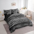 thumbnail image 3 of Castle Fairy Black Leopard Print Bedding Comforter Set,Patchwork Full Bedding Set, 3 of 8
