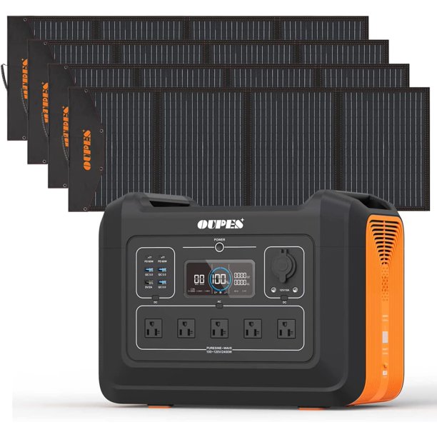 OUPES 2400W Portable Power Station, 2232Wh LiFePO4 Battery Solar Generator, 14 Outputs, 60W PD Fast Charging – US Plug