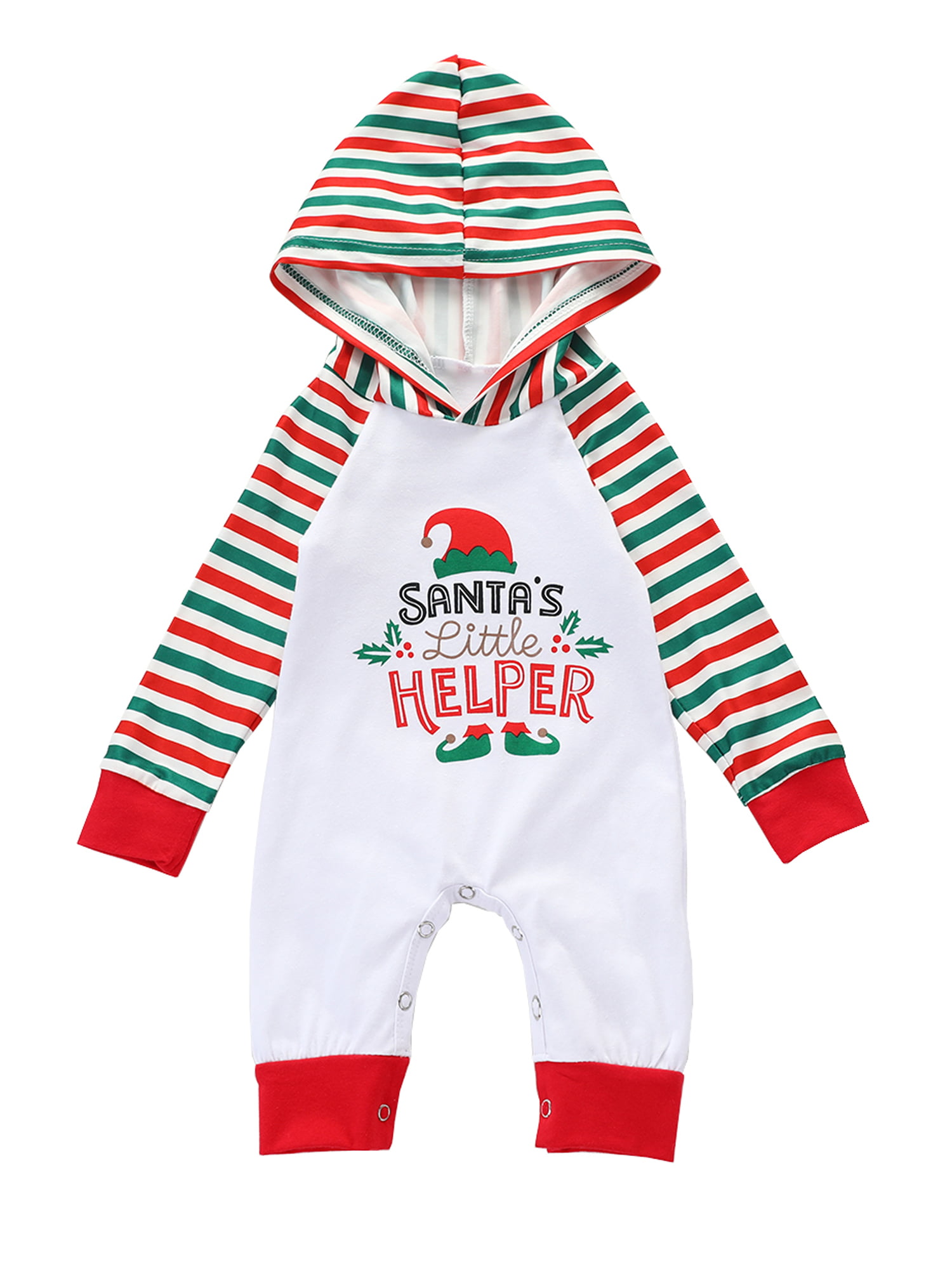 Hat Santa New Year Jumpsuit Green 12-24m Baby Boy Christmas Romper 