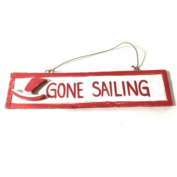 Gone Sailing 12" Sign - Rustic Coastal Decorative Blue | #ort1703730r