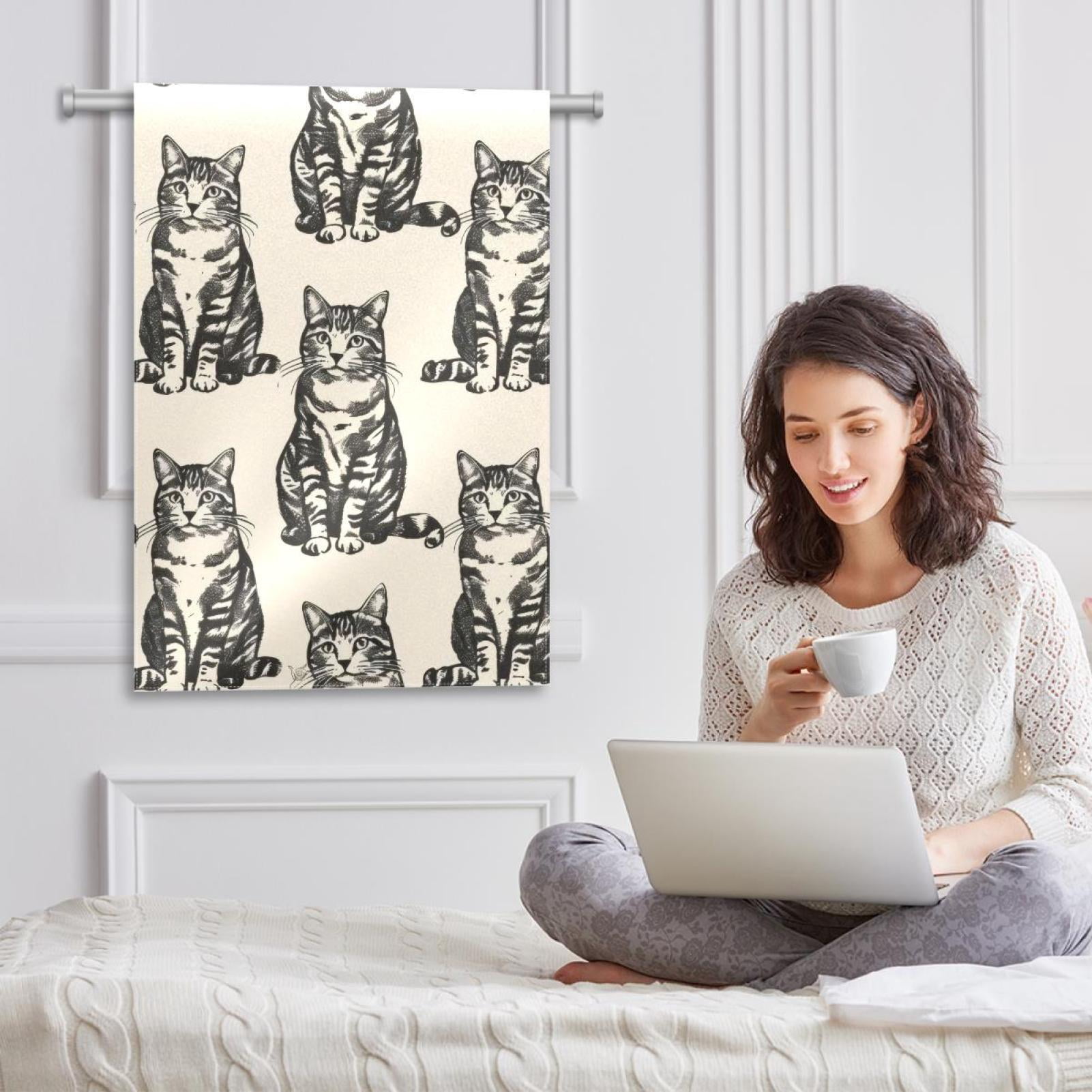 Seamless Cute Cats Pattern Double Sided Garden Flag Decorative Weather Resistant Yard Flag, Large DIY Vertical Flag for Farmhouse Patio Lawn, 28x40 Inch