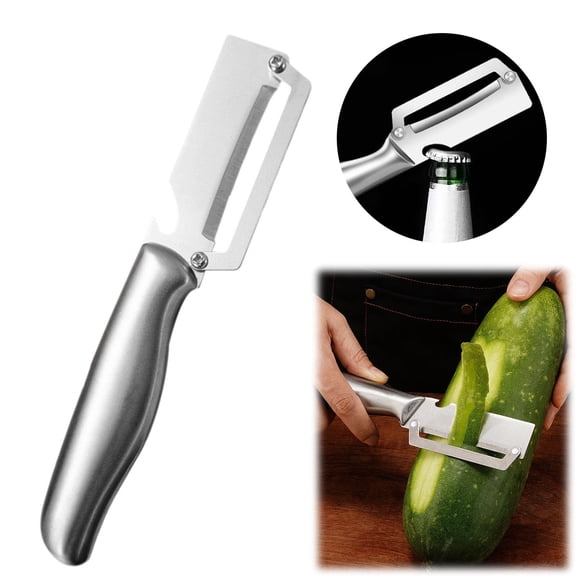 Multi Functional Vegetable Peelers for Kitchen with Bottle Opener , Ultra-Sharp 2 In 1 Stainless Steel Blade & Stainless Handle Kitchen Tool for Fruits, Vegetables, Pelador de Papas Pumpkin Zucchini