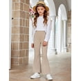thumbnail image 4 of Arshiner Girls' Leggings High Waisted Stretch Bell Bottom Solid Color Athletic Classic, 4 of 6