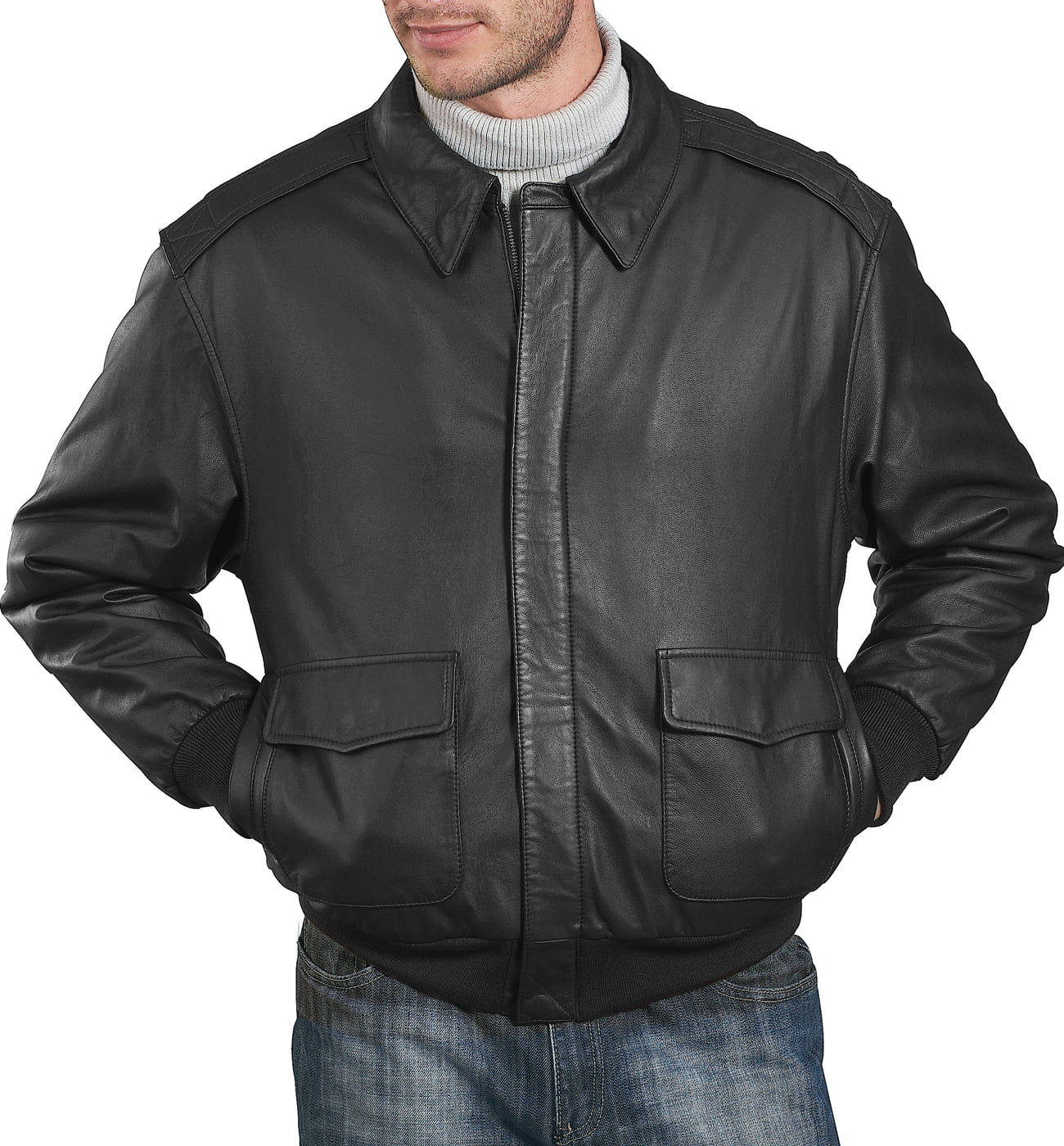 Regular and Big & Tall Landing Leathers Men Air Force A-2 Leather Flight Bomber Jacket 
