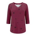thumbnail image 6 of Womens Tops Women's Short Sleeved Solid Color Pocket V Neck Loose T Shirt Top Shirts for Women, 6 of 6