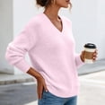 thumbnail image 6 of Liuinsasek Womens Fuzzy Sweater Fashion Casual V-Neck Oversized Long Sleeve Soft Fluffy Knit Pullover Top for Fall/Winter Lounge Outfits, 6 of 9
