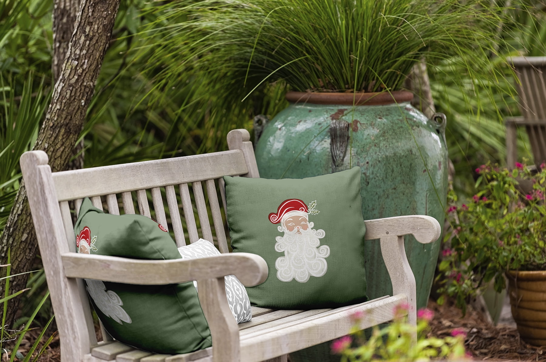 Simply Daisy 16" x 16" Believe in Santa Outdoor Throw Pillow