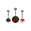 Body Magic 3pc Surgical Stainless Steel 14 Gauge Belly Bananas