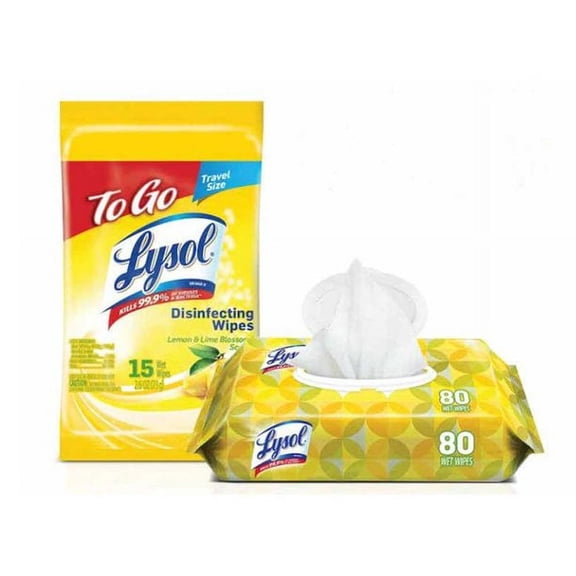 LYSOL Disinfecting Wipes, Lemon & Lime Blossom, 80 Wipes per Pack