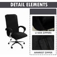 thumbnail image 3 of Hltser Velvet Office Chair Cover Stretch Computer Desk Chair Slipcover High Back Computer Office Chair Cover with Arm Covers Universal Boss Swivel Chair Covers Rotating Chair Slipcover (T, 3 of 7