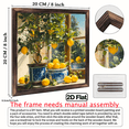 thumbnail image 3 of 2D Flat, 1pc Farmhouse Style Wooden Lemon Tree Landscape Art Sign - Framed 8x8 Inch SpringSummer Decorative Wall Art for Home, Kitchen, Garage, Office - Ideal Holiday Gift, Lemon Kitchen Decor, 3 of 9