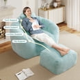 thumbnail image 5 of Aukfa Giant Bean Bag Chair,Lounge Chair Floor Lazy Sofa Bed with Ottoman & Pillow,Light Blue, 5 of 8